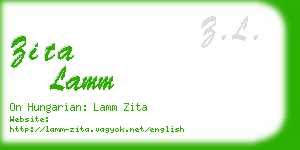 zita lamm business card